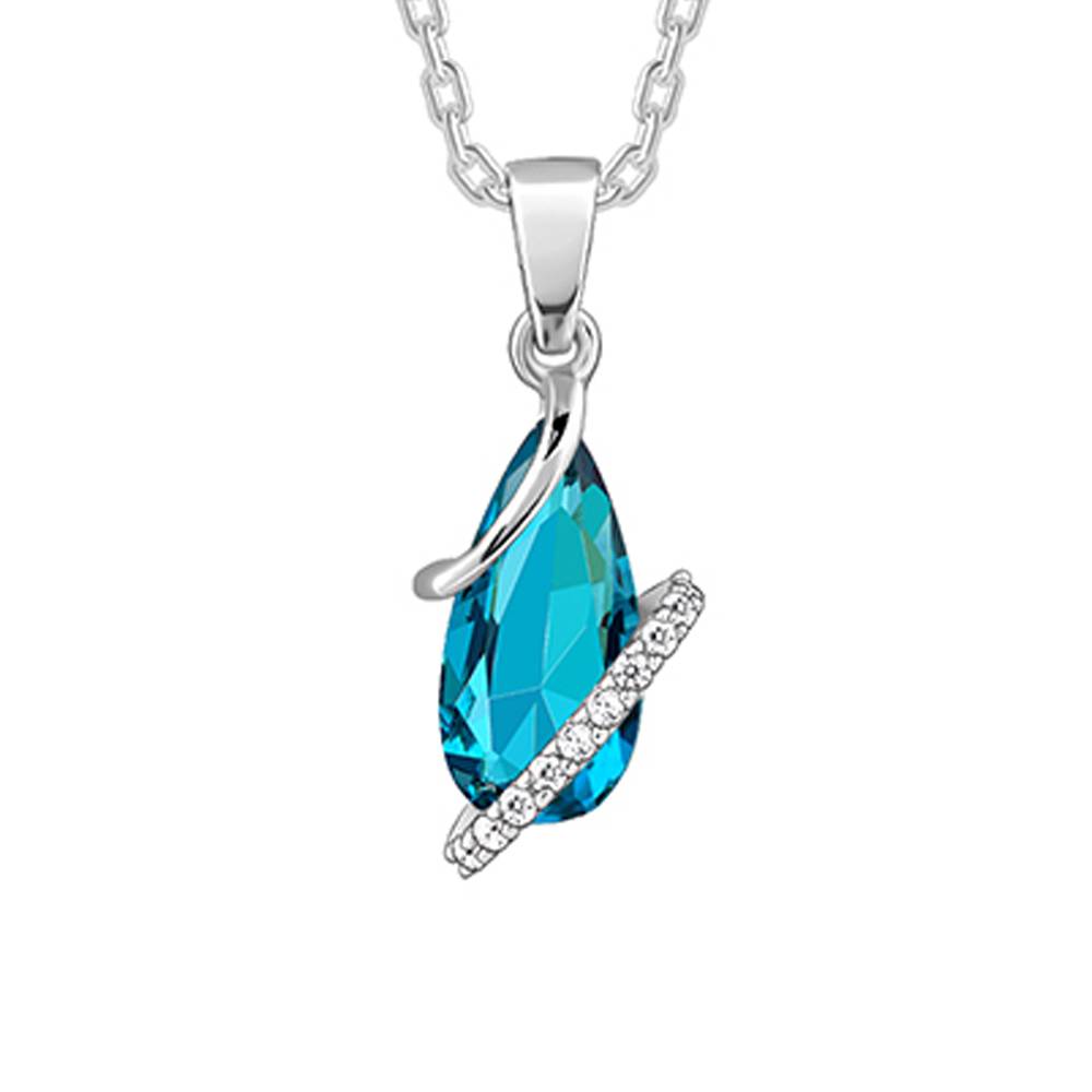 925 Silver Blue Night Pendant With Link Chain : PD02541
