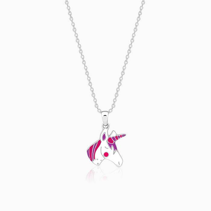 Giva 925 Silver Fairy Unicorn Kid'S Pendant With Link Chain| Necklace To Gift Women & Girls | With Certificate Of Au : PD02546