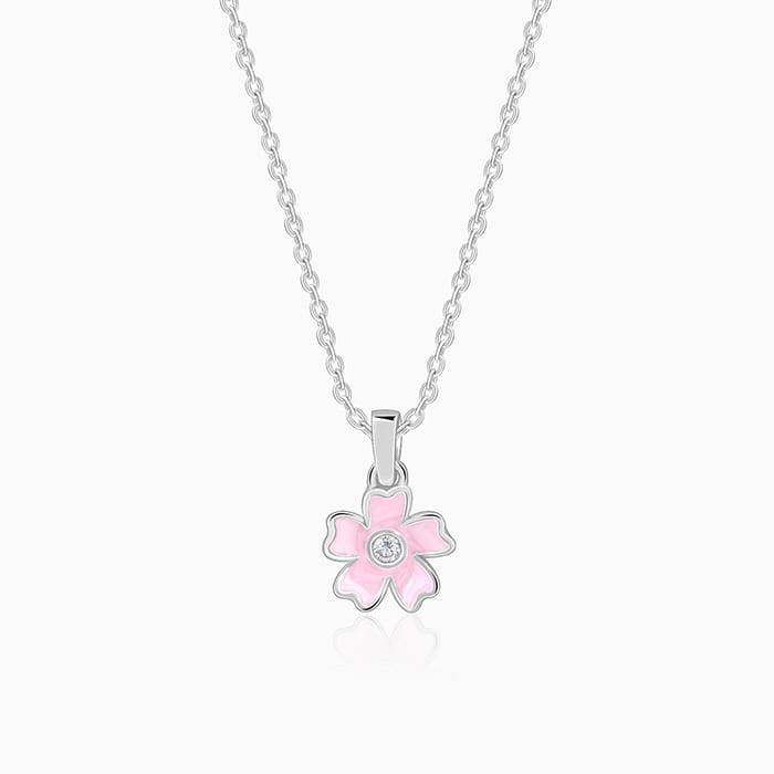 Giva 925 Silver Adorable Flower Kid'S Pendant With Link Chain| Necklace To Gift Women & Girls | With Certificate Of  : PD02549