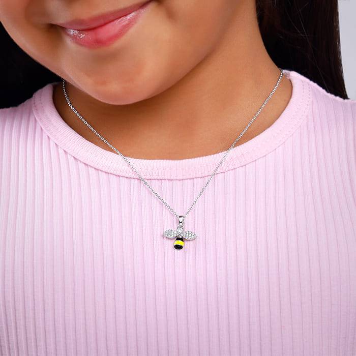Giva 925 Silver Bee Kid'S Pendant With Link Chain| Necklace To Gift Women & Girls | With Certificate Of Authenticity : PD02552