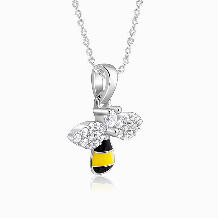 Giva 925 Silver Bee Kid'S Pendant With Link Chain| Necklace To Gift Women & Girls | With Certificate Of Authenticity : PD02552