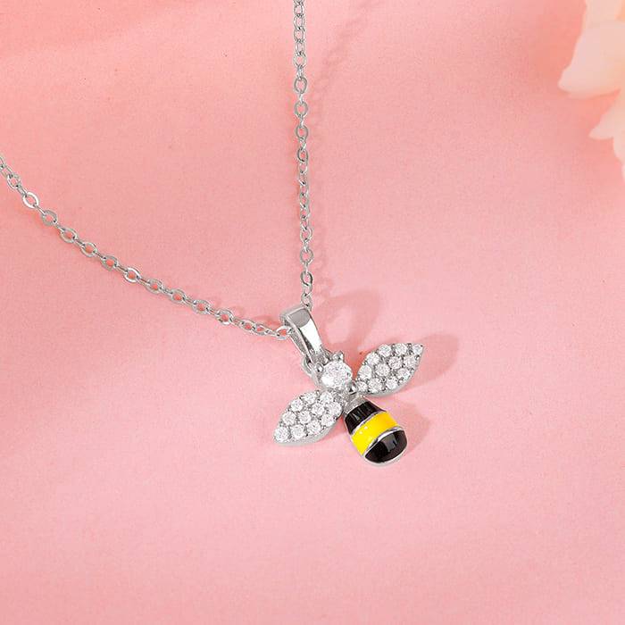Giva 925 Silver Bee Kid'S Pendant With Link Chain| Necklace To Gift Women & Girls | With Certificate Of Authenticity : PD02552