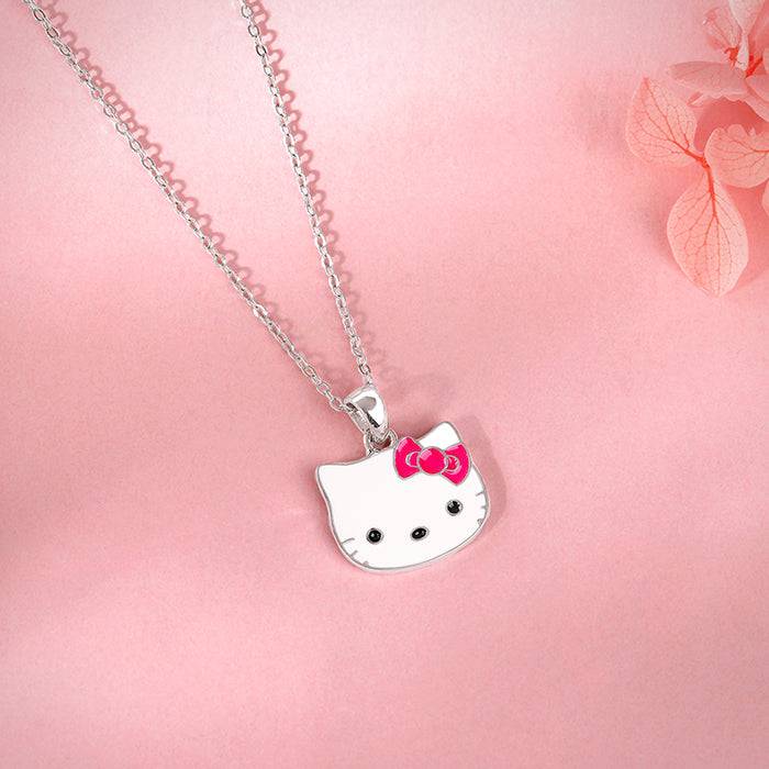 Giva 925 Silver Hello Kitty Kid'S Pendant With Link Chain| Necklace To Gift Women & Girls | With Certificate Of Auth : PD02553