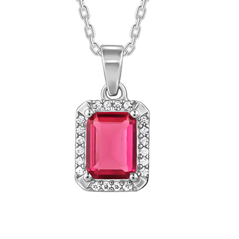 925 Silver Dreamy Red Pendant With Link Chain : PD02556