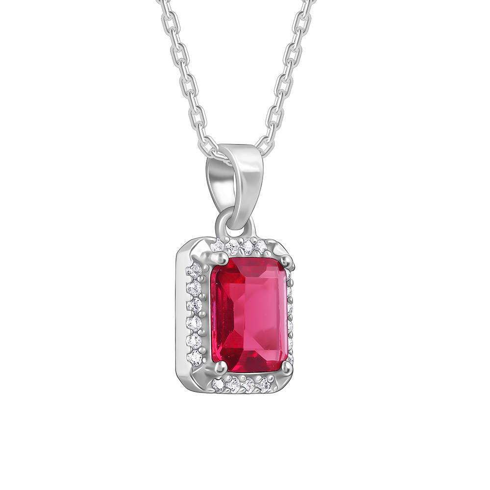 925 Silver Dreamy Red Pendant With Link Chain : PD02556