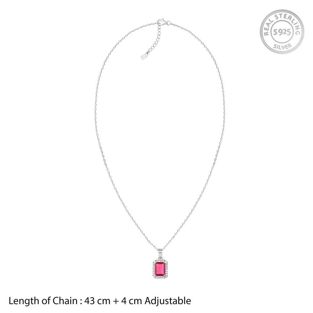 925 Silver Dreamy Red Pendant With Link Chain : PD02556