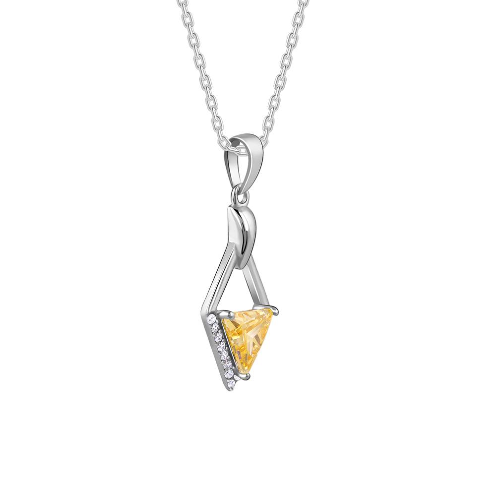 Giva 925 Silver Yellow Prism Pendant With Link Chain| Necklace To Gift Women & Girls : PD02557