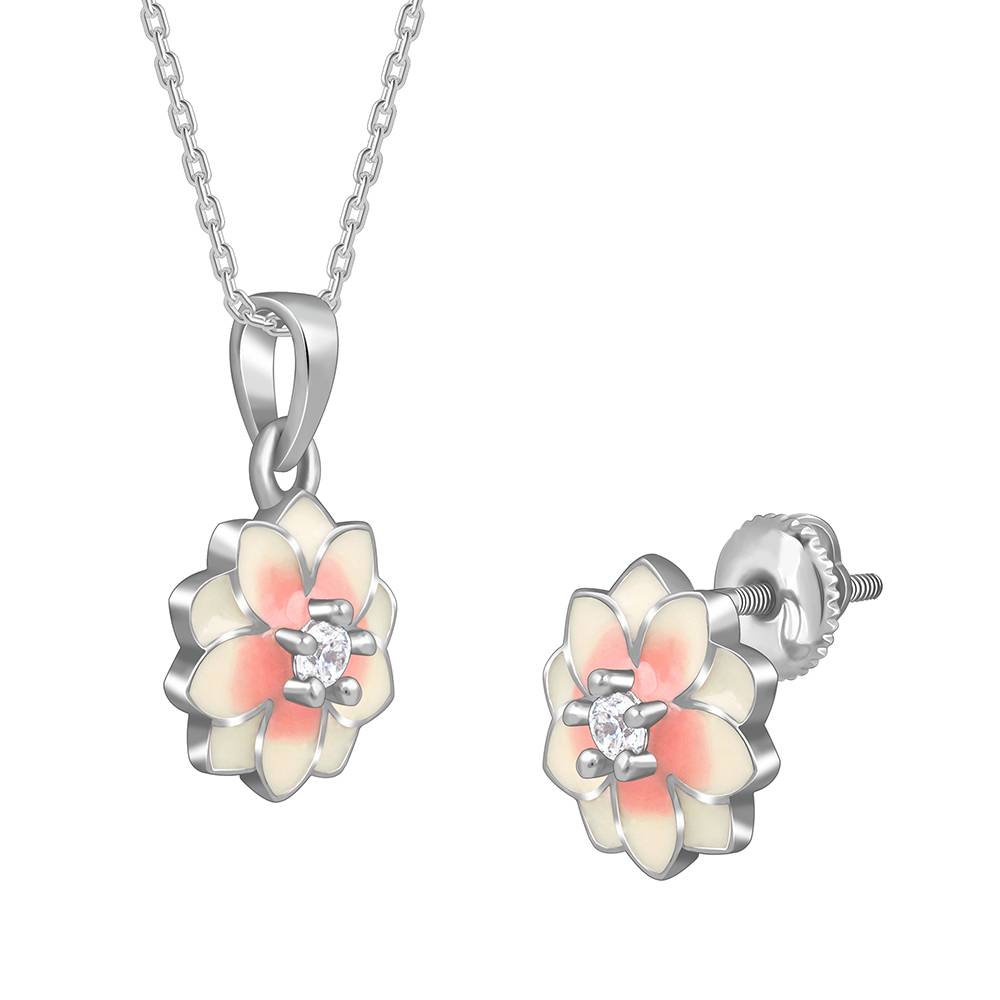 925 Silver Floral Fusion Set : PD02561ER02839