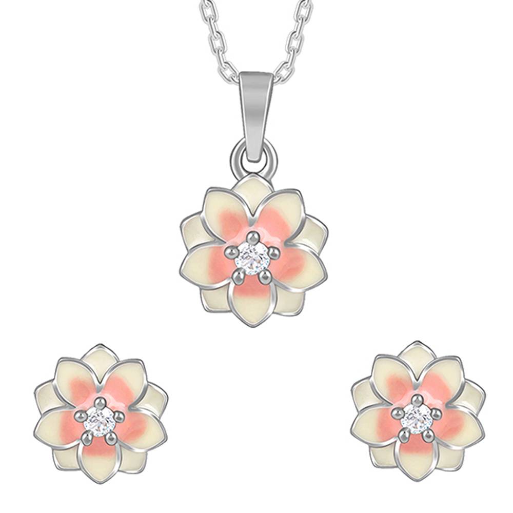 925 Silver Floral Fusion Set : PD02561ER02839