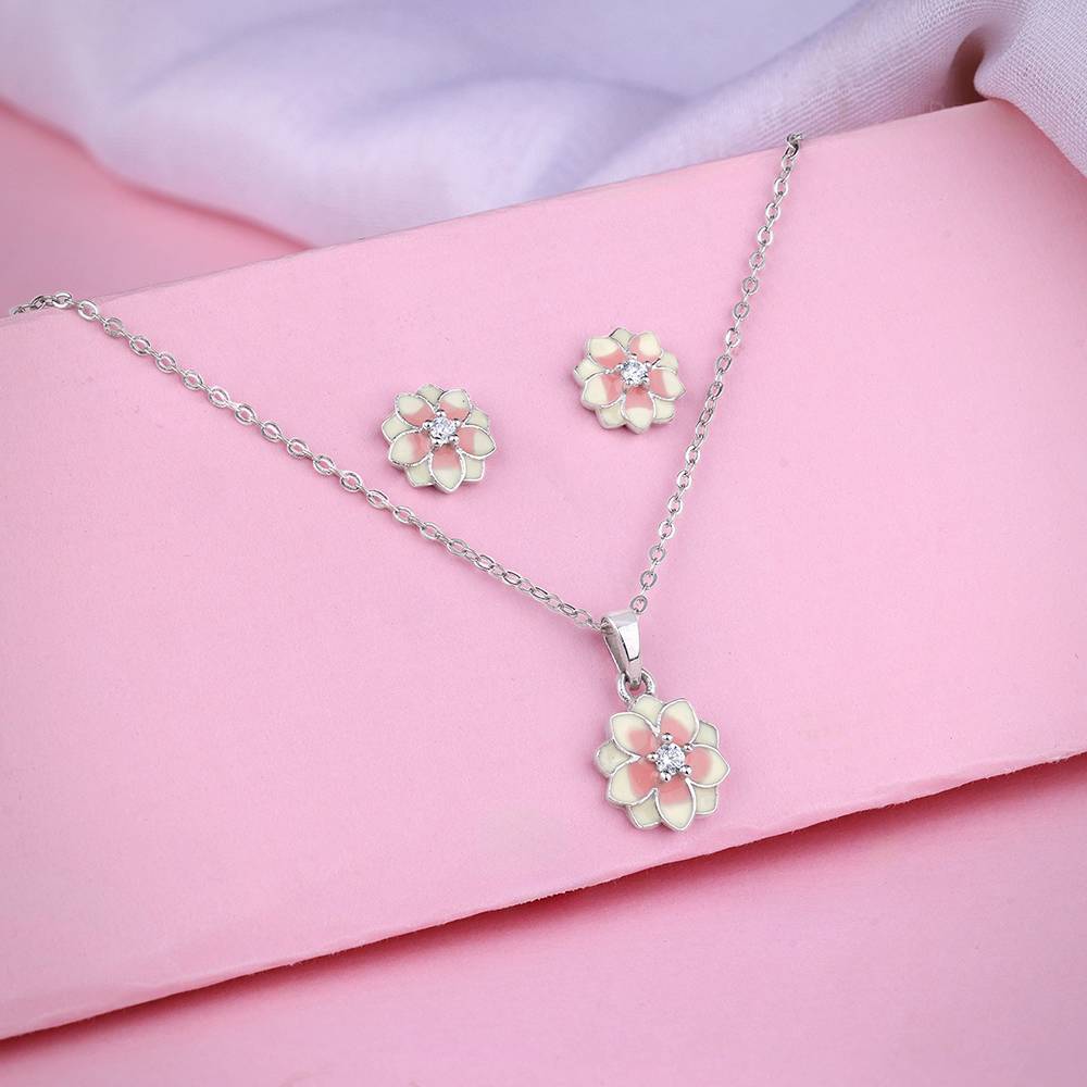 925 Silver Floral Fusion Set : PD02561ER02839