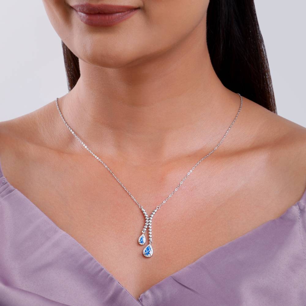 Silver Oceanic Sparkle Necklace : PD02576