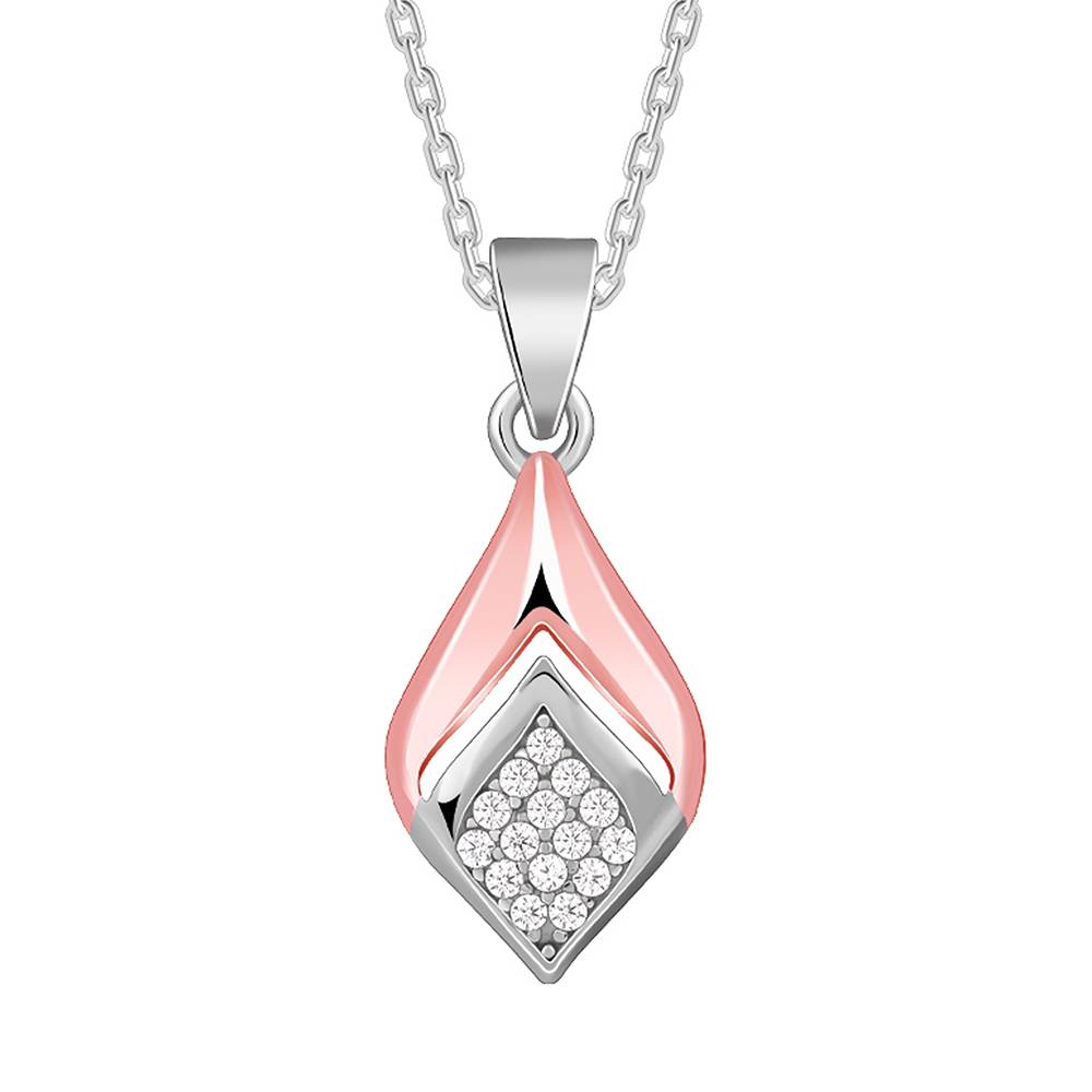 Giva 925 Silver Dual Tone Majestic Rhombus Pendant With Link Chain| Necklace To Gift Women & Girls | With Certificat : PD02583