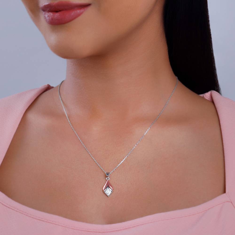 Giva 925 Silver Dual Tone Majestic Rhombus Pendant With Link Chain| Necklace To Gift Women & Girls | With Certificat : PD02583