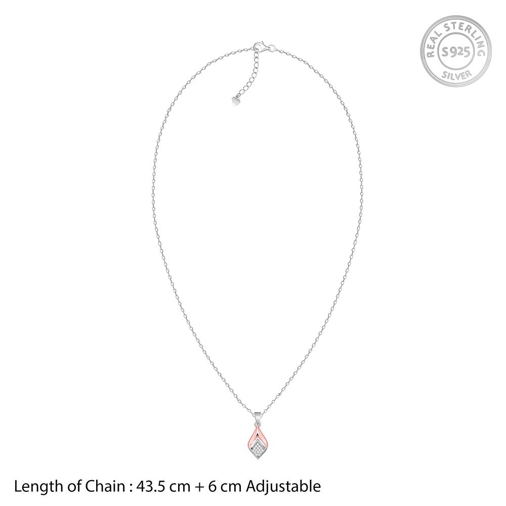 Giva 925 Silver Dual Tone Majestic Rhombus Pendant With Link Chain| Necklace To Gift Women & Girls | With Certificat : PD02583