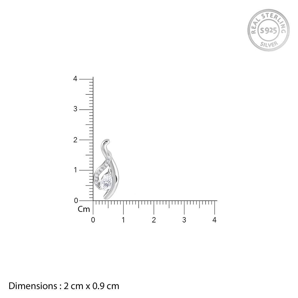 Silver Dancing Swirl Pendant With Link Chain : PD02584