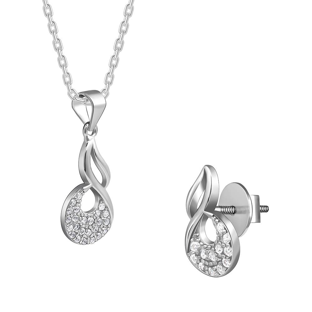 925 Silver Swirlshine Set : PD02586ER02859