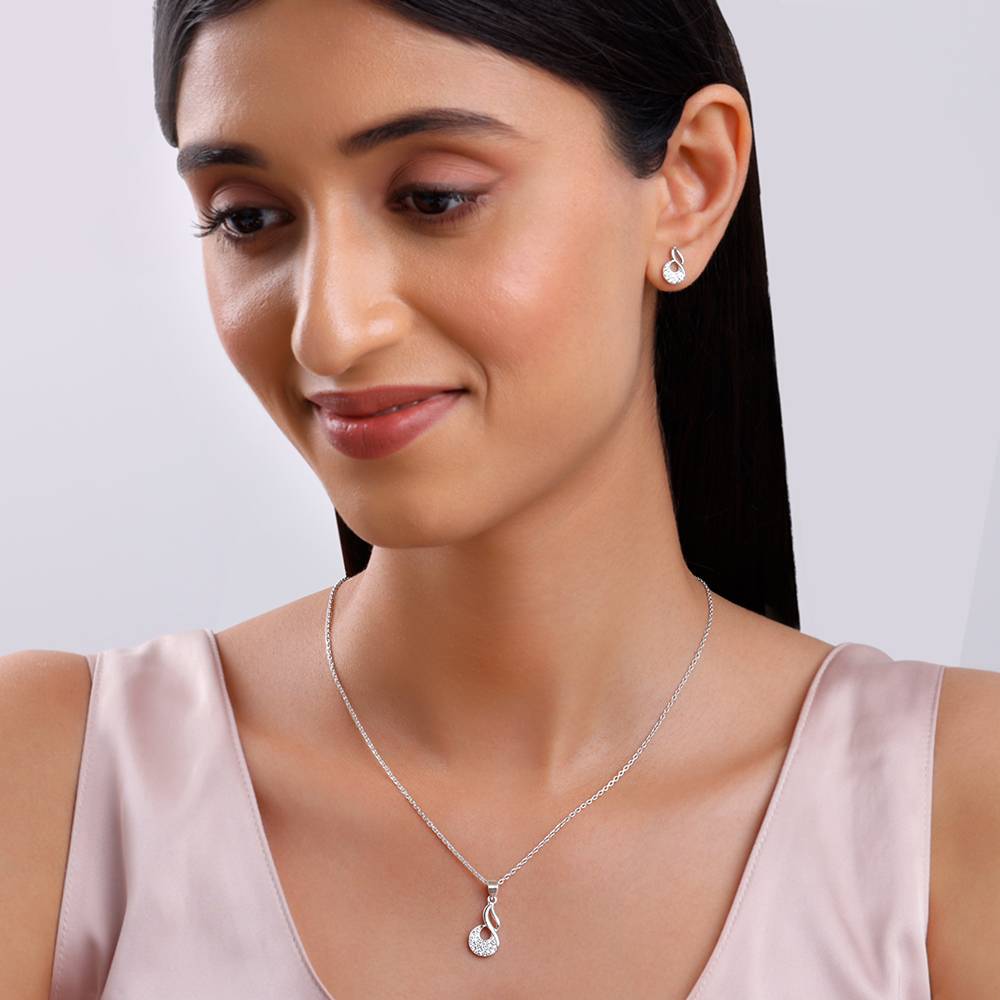 925 Silver Swirlshine Set : PD02586ER02859