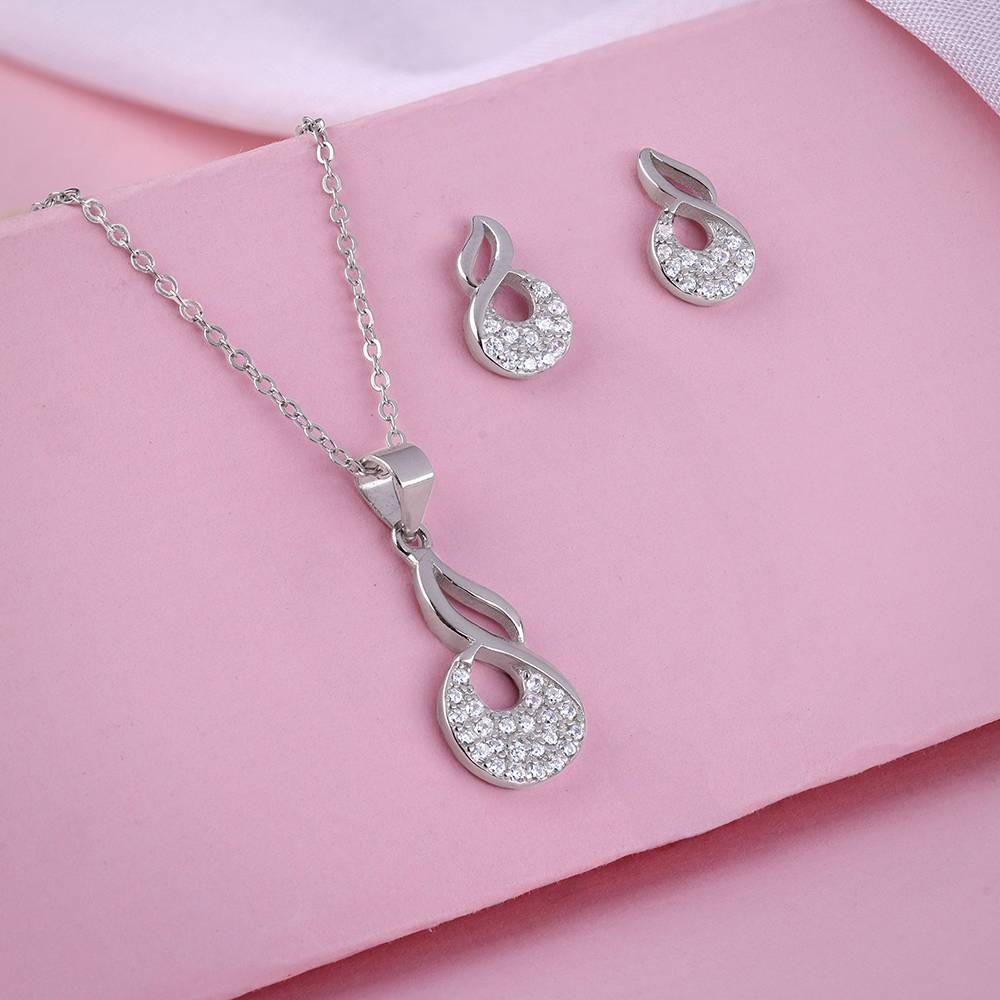 925 Silver Swirlshine Set : PD02586ER02859