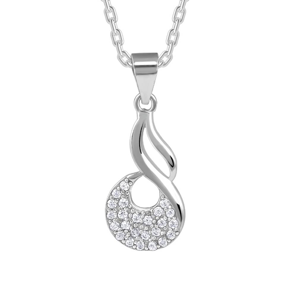 925 Silver Swirlshine Pendant With Link Chain : PD02586
