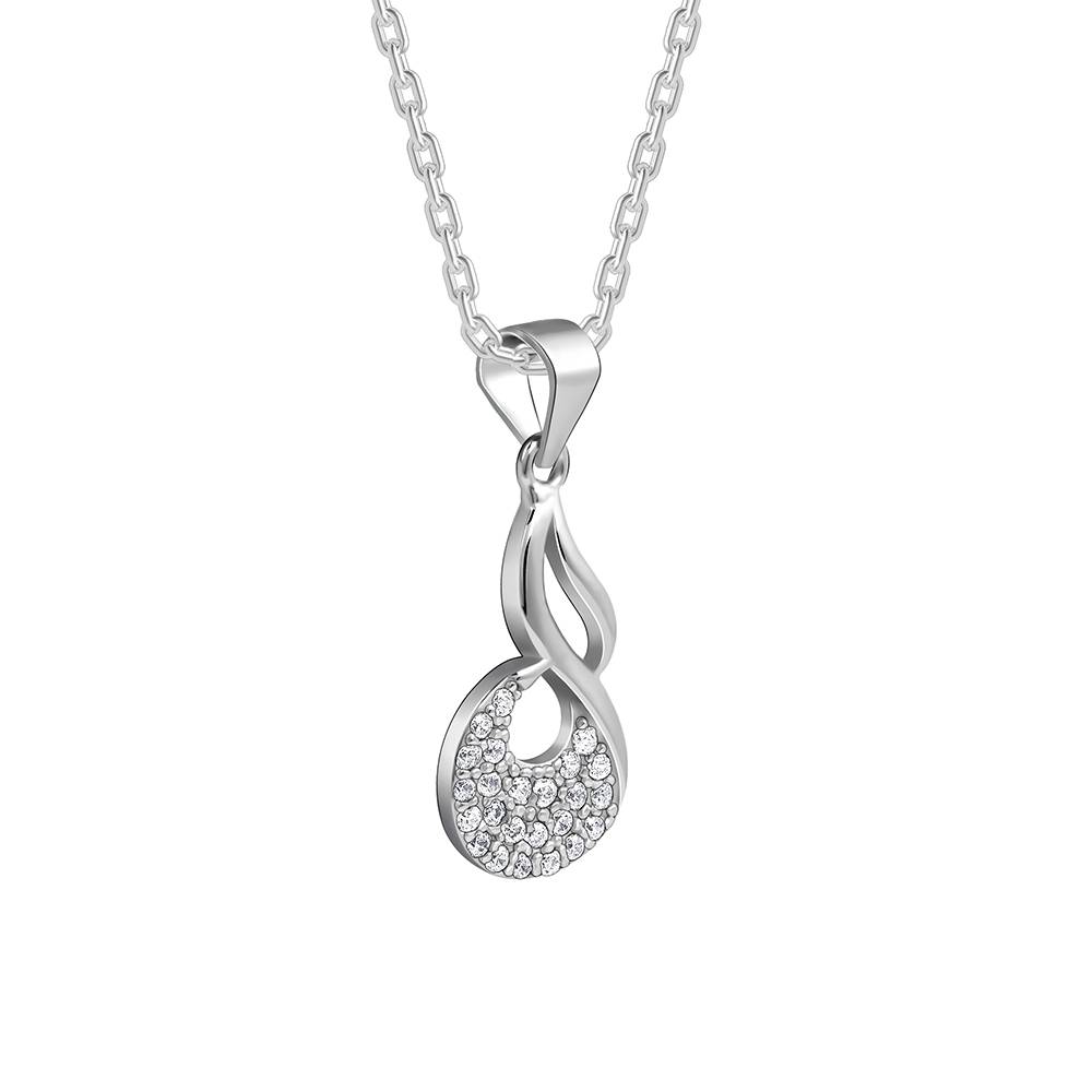 925 Silver Swirlshine Pendant With Link Chain : PD02586