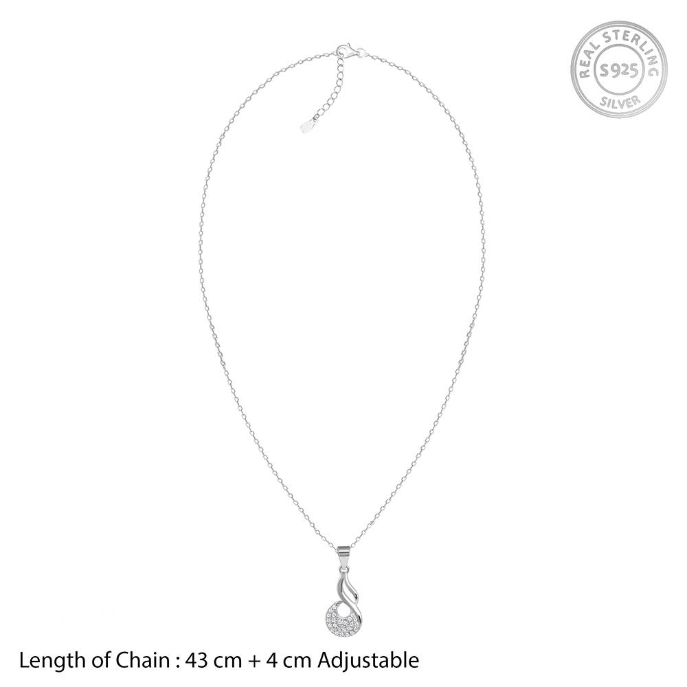 925 Silver Swirlshine Pendant With Link Chain : PD02586