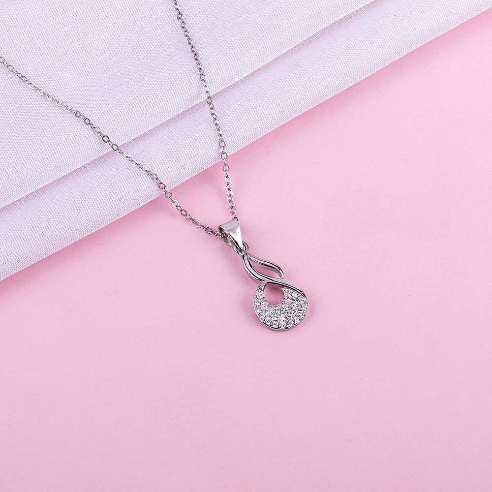925 Silver Swirlshine Pendant With Link Chain : PD02586