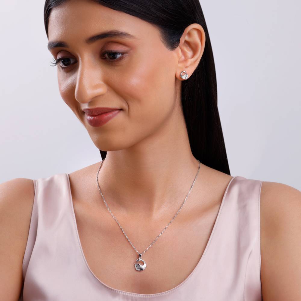 925 Silver Classy Swan Set : PD02588ER02861