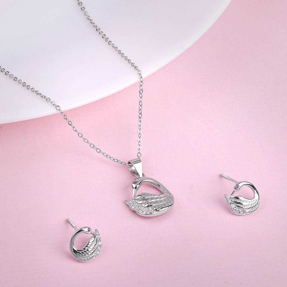925 Silver Classy Swan Set : PD02588ER02861