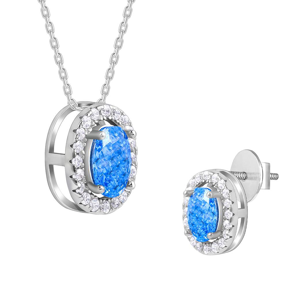 925 Silver Blue Dreams Set : PD02590ER02863
