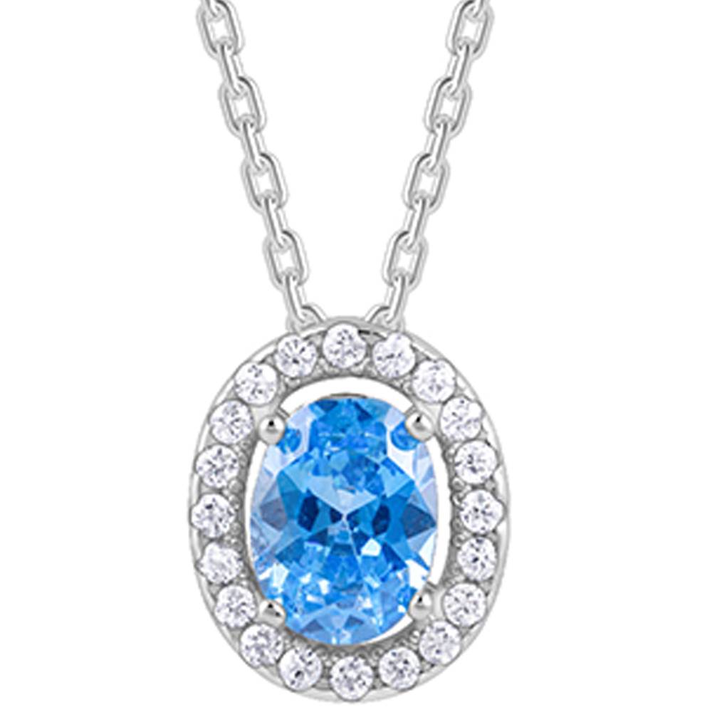 925 Silver Blue Dreams Pendant With Link Chain : PD02590