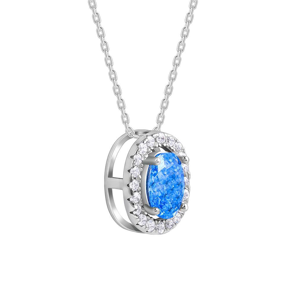 925 Silver Blue Dreams Pendant With Link Chain : PD02590