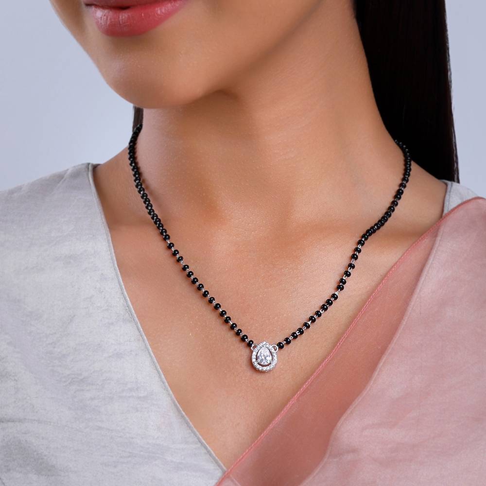 Giva 925 Silver Parinay Mangalsutra| Black Bead Necklace To Gift Women : PD02601