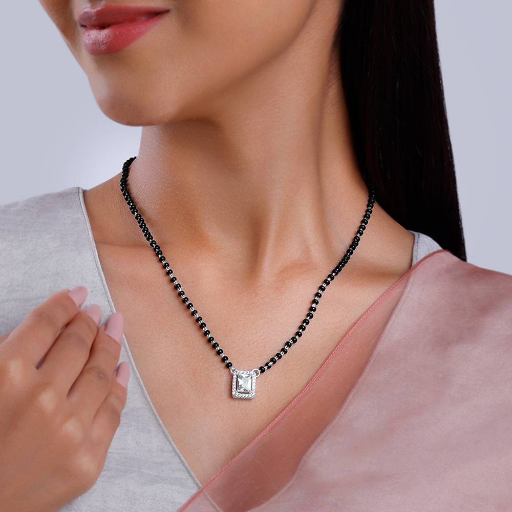 Giva 925 Silver Vivaah Mangalsutra| Black Bead Necklace To Gift Women : PD02602