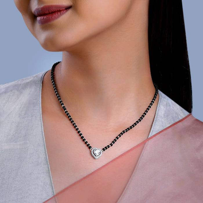 Giva 925 Silver Bandhan Mangalsutra| Black Bead Necklace To Gift Women | With Certificate Of Authent : PD02605