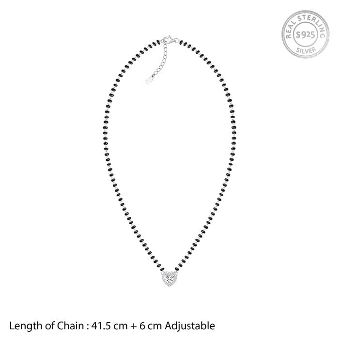 Giva 925 Silver Bandhan Mangalsutra| Black Bead Necklace To Gift Women | With Certificate Of Authent : PD02605
