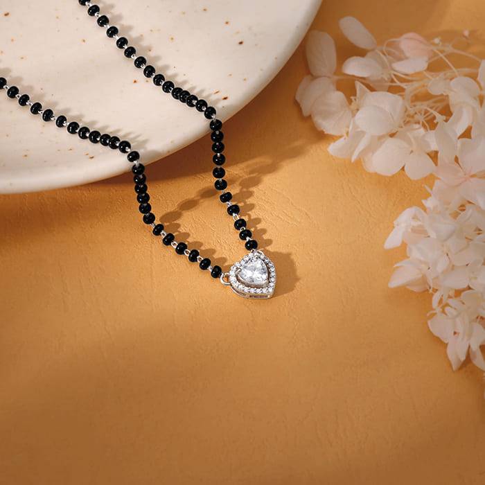 Giva 925 Silver Bandhan Mangalsutra| Black Bead Necklace To Gift Women | With Certificate Of Authent : PD02605