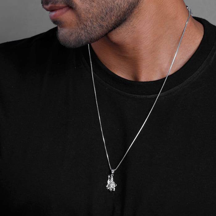 Giva 925 Silver Anjaneya Pendant With Link Chain For Him | Gifts For Men And Boys | With Certificate : PD02608