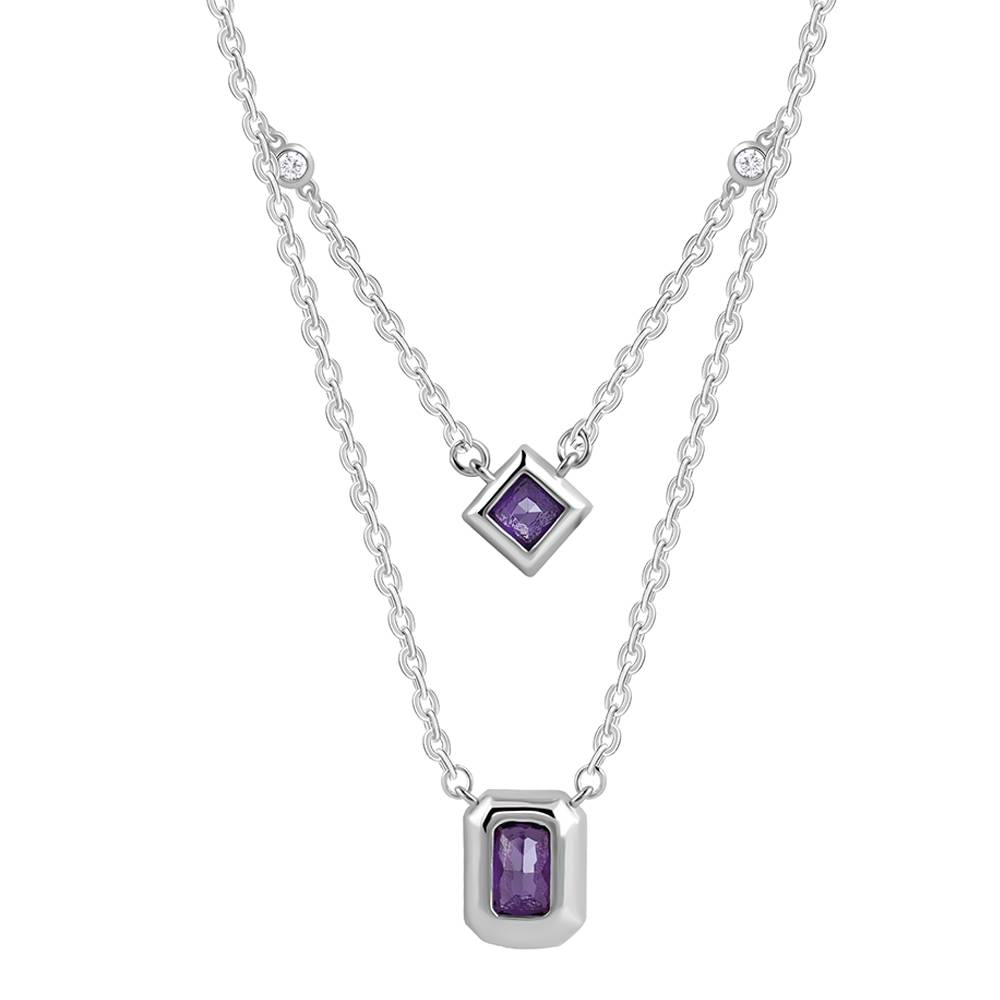 Silver Layered Grace Necklace : PD02610