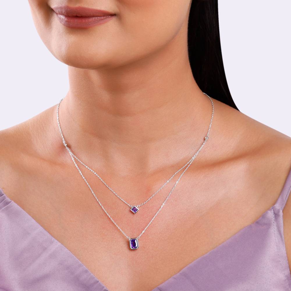 Silver Layered Grace Necklace : PD02610