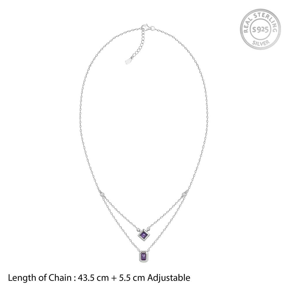 Silver Layered Grace Necklace : PD02610