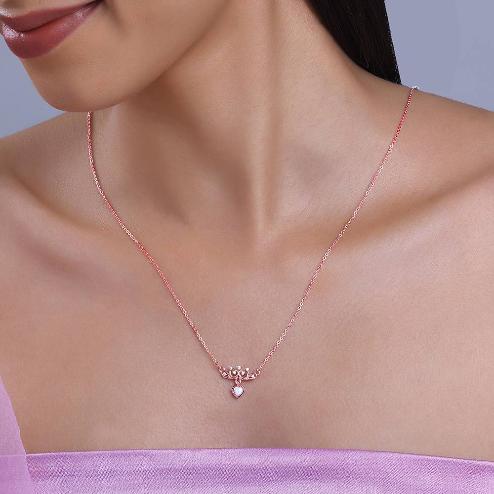 925 Silver Rose Gold She The Achiever Pendant With Link Chain : PD02626