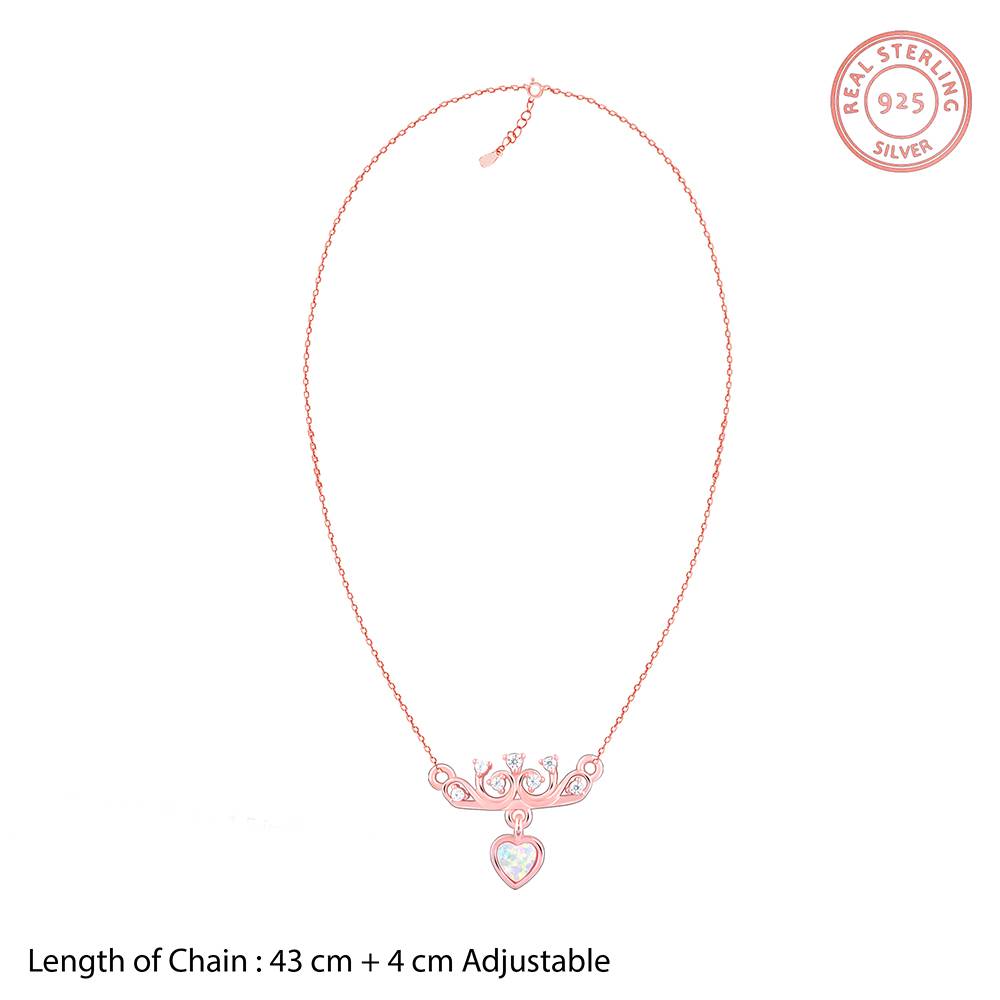 925 Silver Rose Gold She The Achiever Pendant With Link Chain : PD02626