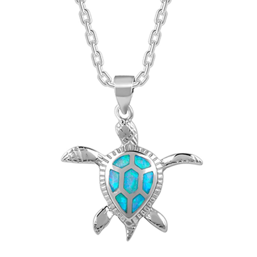 925 Silver Cute Turtle Pendant With Link Chain : PD02631