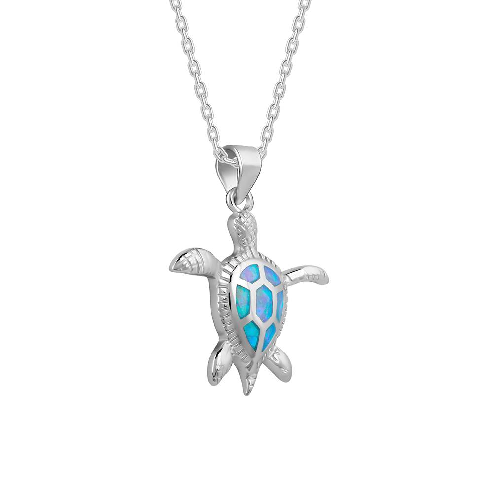 925 Silver Cute Turtle Pendant With Link Chain : PD02631