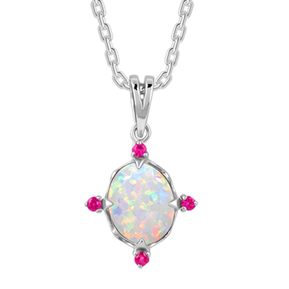 925 Silver Opal Dreams Pendant With Link Chain : PD02632