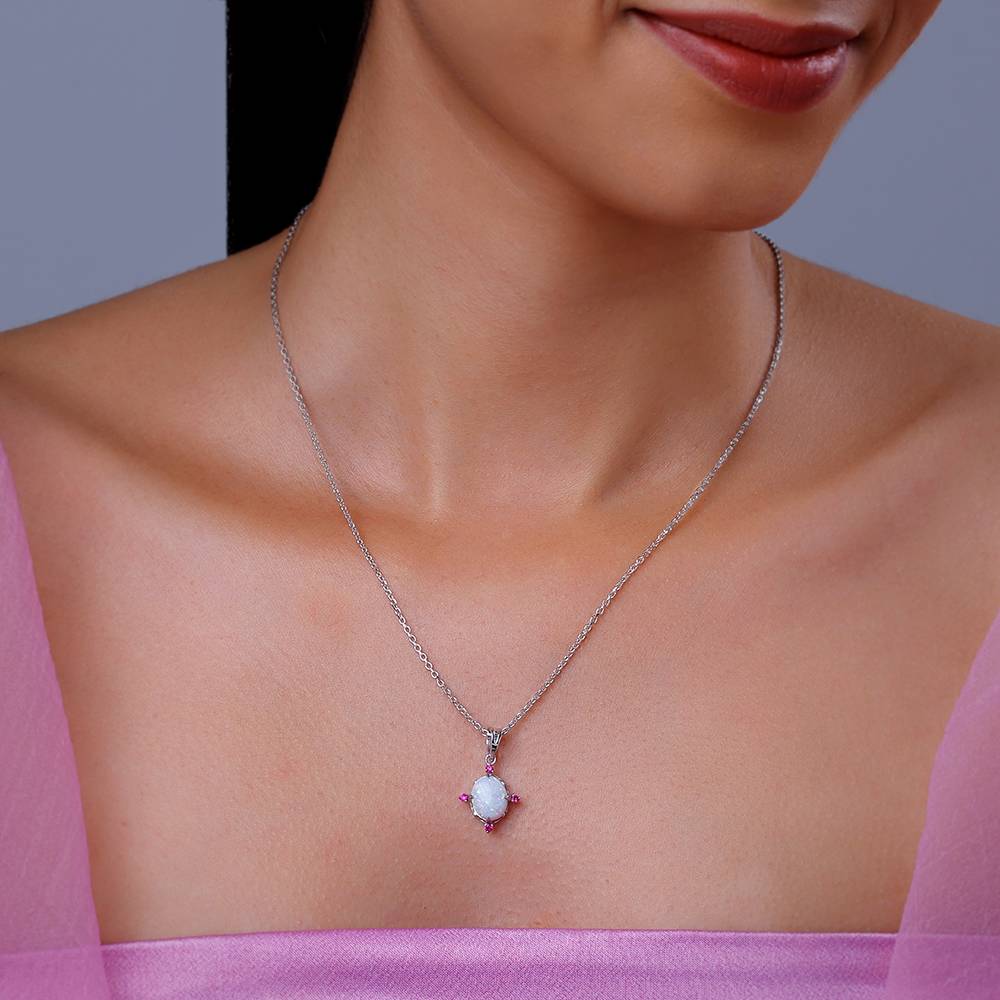 925 Silver Opal Dreams Pendant With Link Chain : PD02632