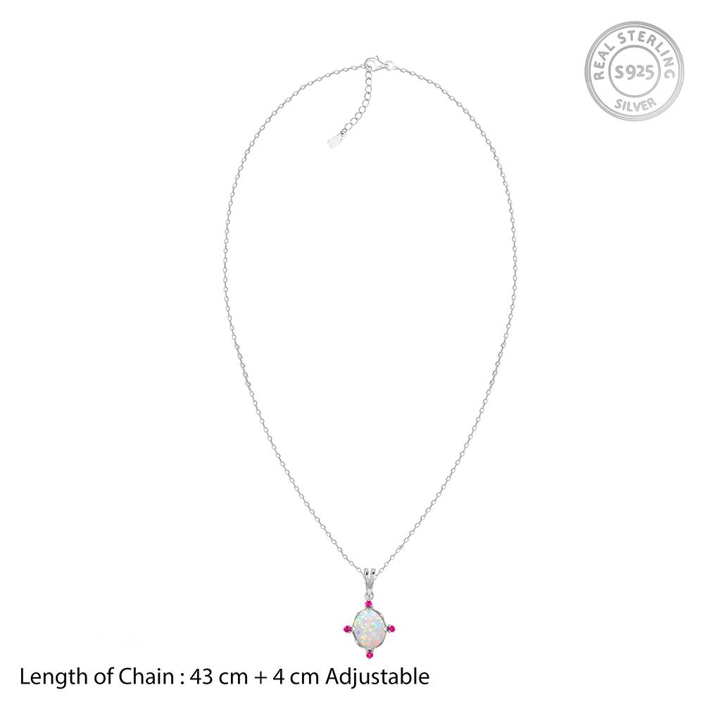 925 Silver Opal Dreams Pendant With Link Chain : PD02632