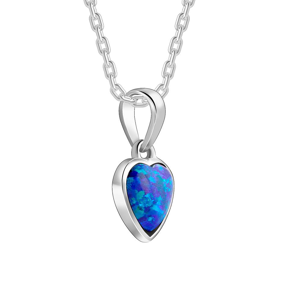 925 Silver Dreamy In Blue Pendant With Link Chain : PD02633