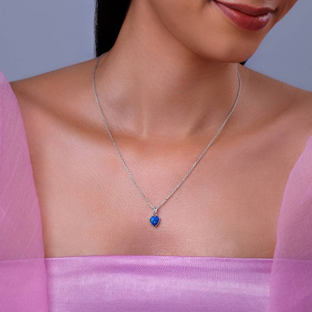 925 Silver Dreamy In Blue Pendant With Link Chain : PD02633
