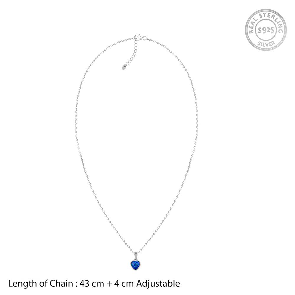 925 Silver Dreamy In Blue Pendant With Link Chain : PD02633